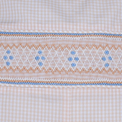 Juliette Khaki Dress - Blue Smocking