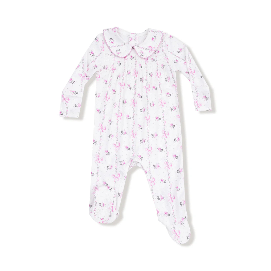 Dainty Buds and Bows Smocked Footie