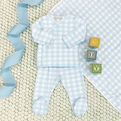 Buckhead Blue Gingham Baby Buggy Blanket