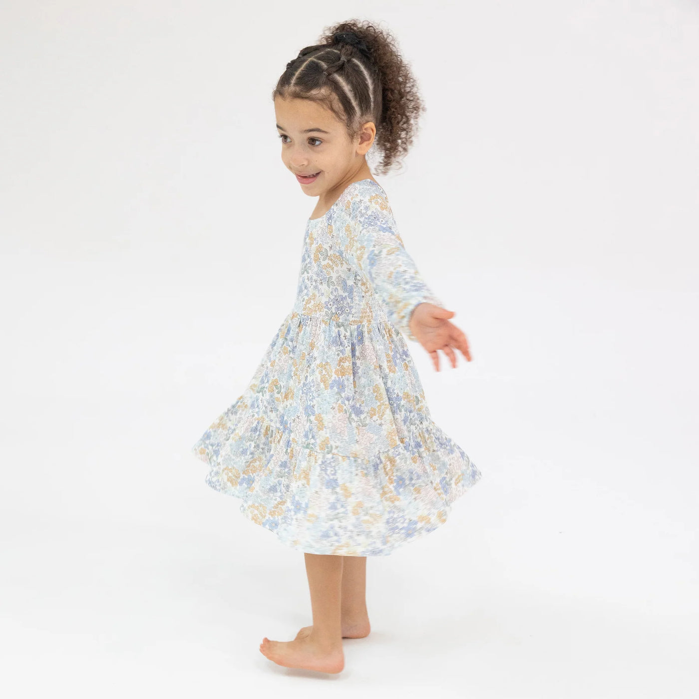 Edith's Floral Cap Sleeve Dress with Leggings