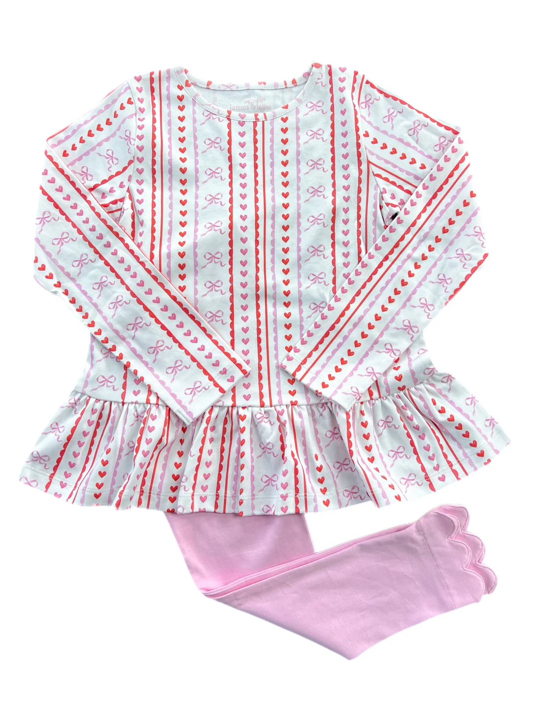 Scallops and Hearts Peggie Peplum Legging Set