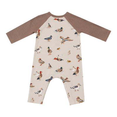 Ducks Long Sleeve Raglan Henley Romper