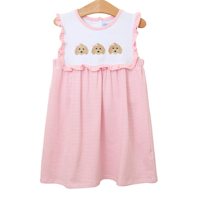 Puppy Trio Embroidery Dress