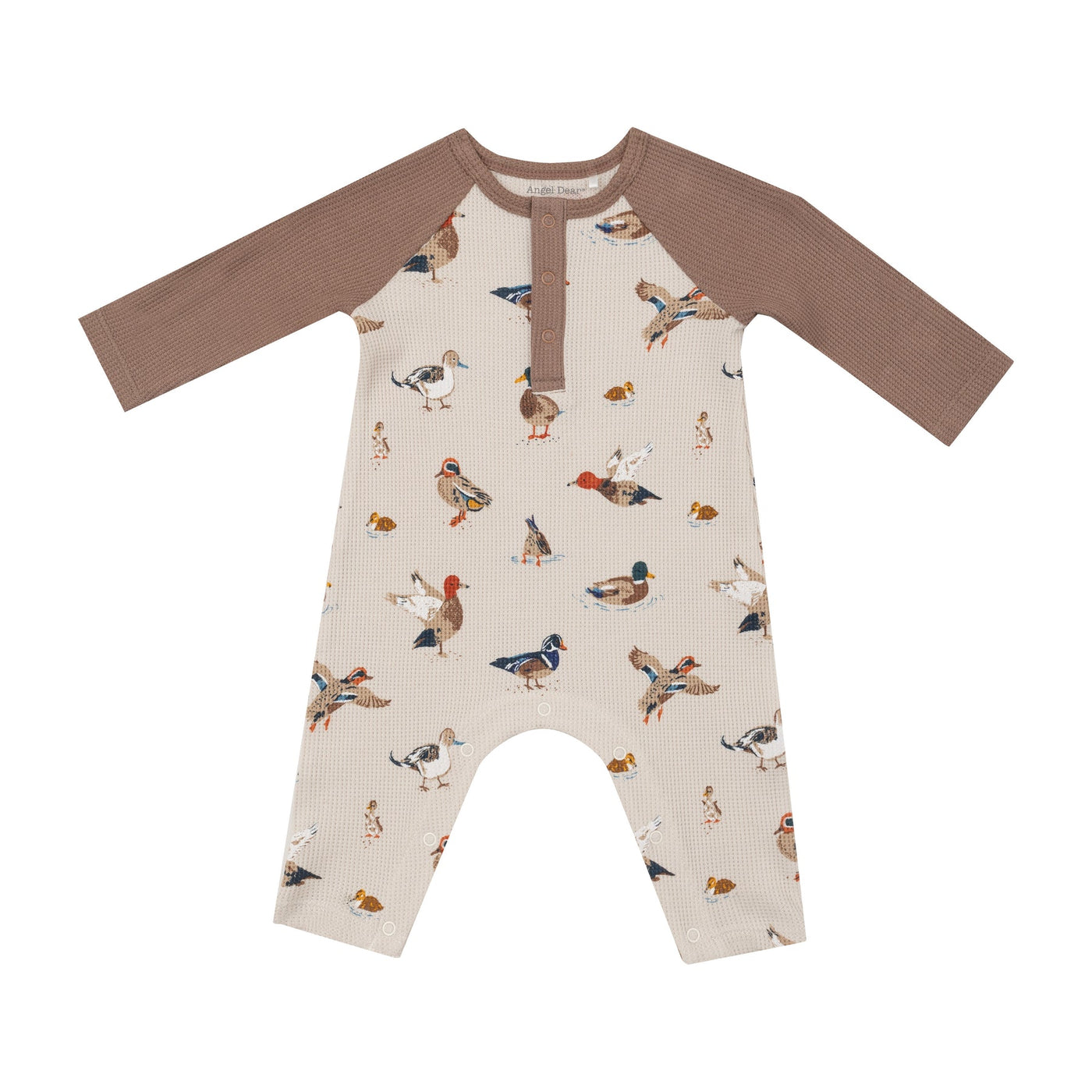 Ducks Long Sleeve Raglan Henley Romper