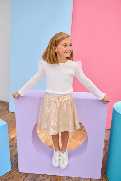Sadie Top - Pink & Gold Sparkle Stars