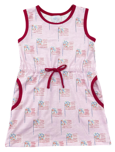 Pink Patriotic Flags Knit Camille Dress
