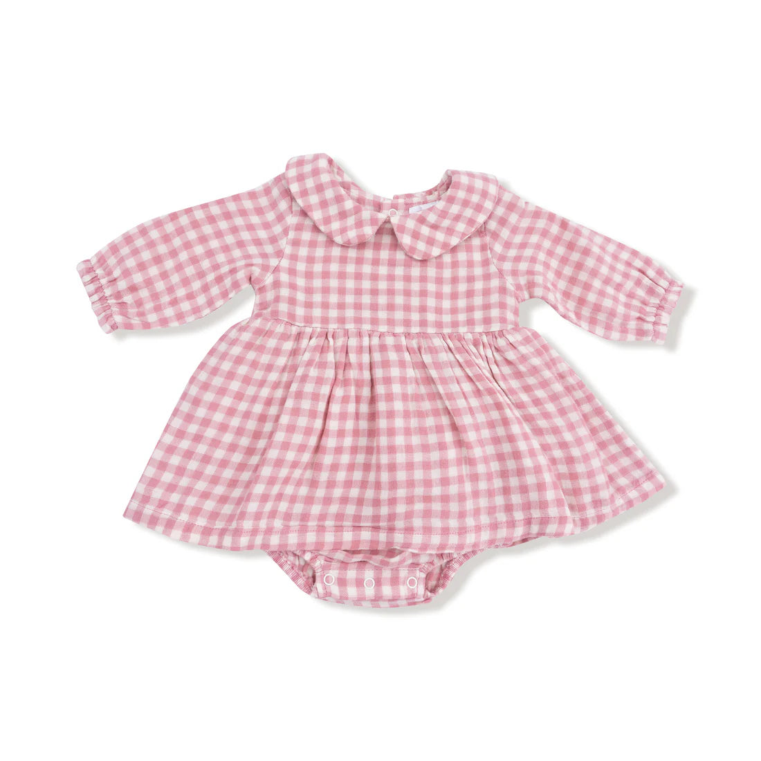 Rose Pink Plaid Peter Pan Bubble with Skirt