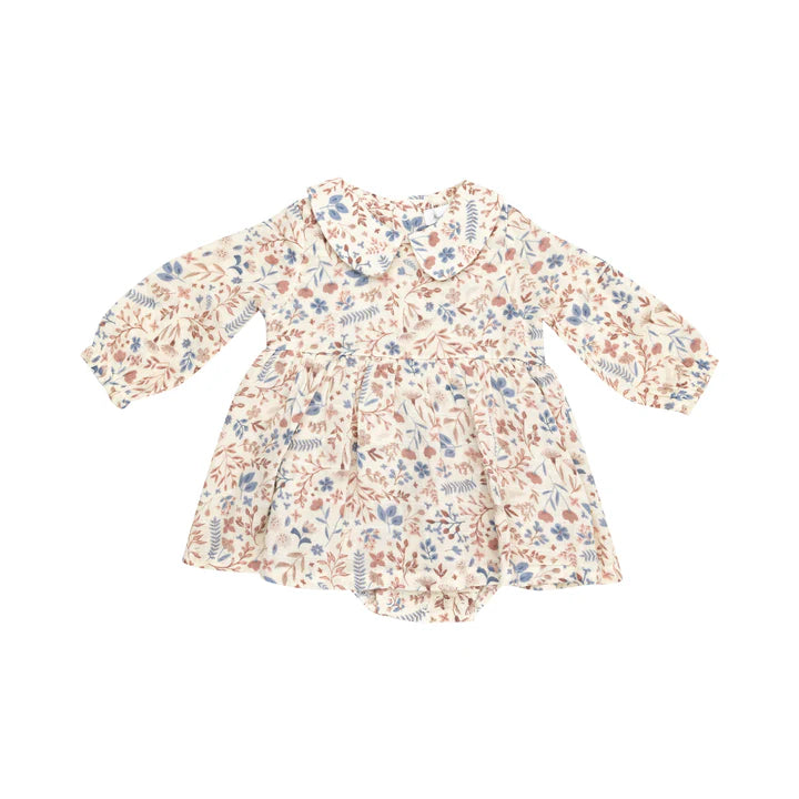 Western Floral Peter Pan Collar Bubble with Skirt