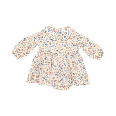 Western Floral Peter Pan Collar Bubble with Skirt