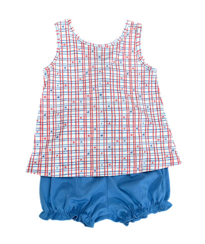 Patriotic Knit Kinley Knot Bloomer Set