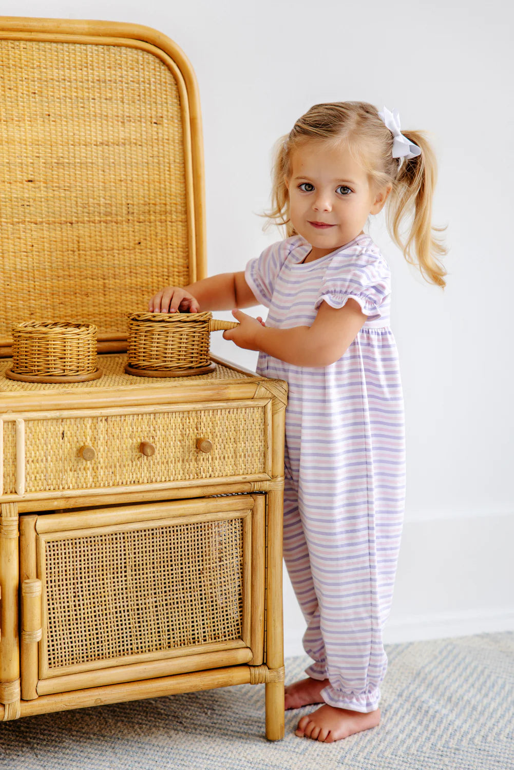 【Her lip to】Armace Stripe Shirt Romper Her lip to Armace Stripe Shirt Romper