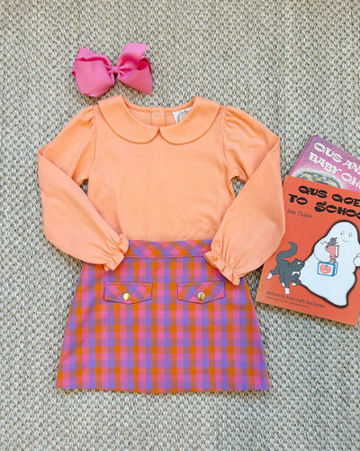 Autumn Punch Plaid Perrin Pocket Skirt (Velveteen)