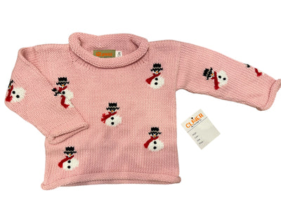 Pink Snowman Rollneck Sweater