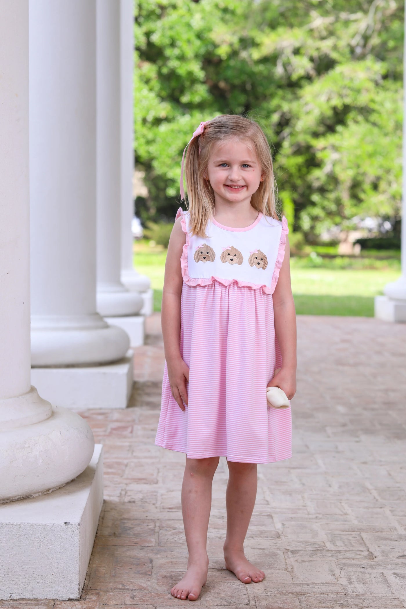 Puppy Trio Embroidery Dress