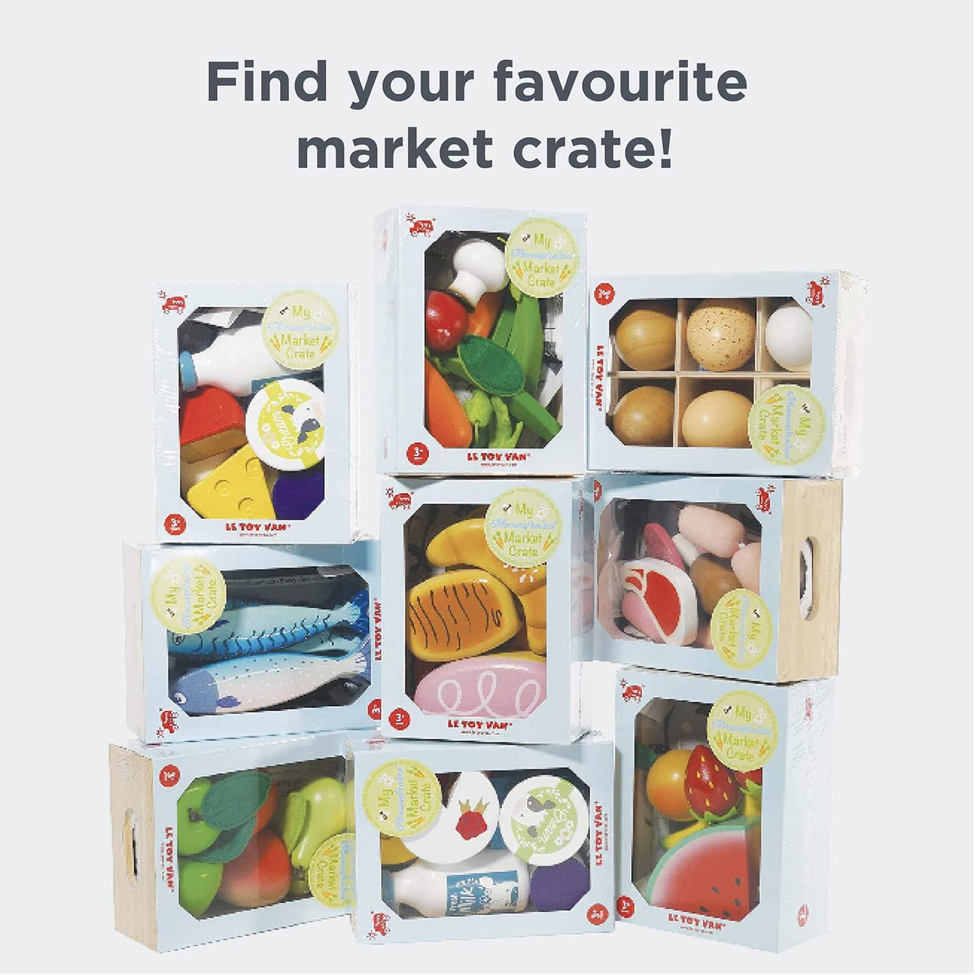 Market Fish Wooden Play Food Crate