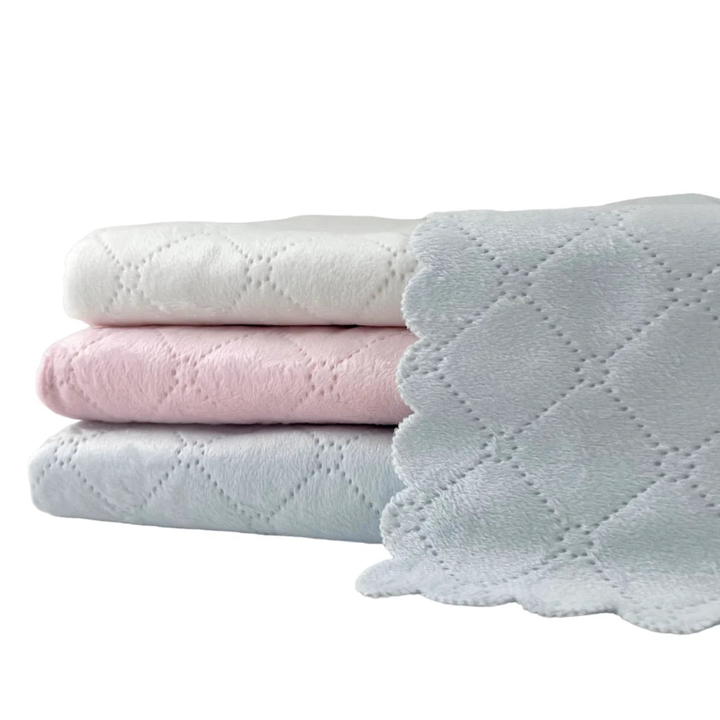 Nanas Single Face Quilted Plush Baby Blanket - 30"x40" (3 Color Options)