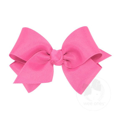 Small Classic Grosgrain Hair Bow with Knot Wrap (6 color options)