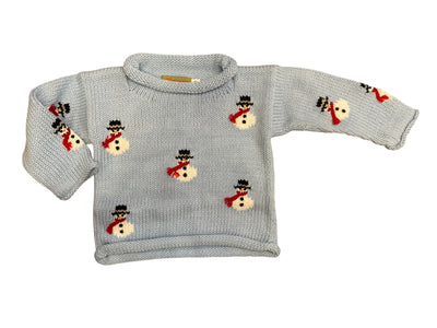 Sky Blue Snowmen Rollneck Sweater