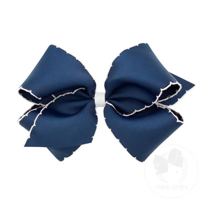 King Moonstitch Grosgrain Hair Bow with Contrasting Wrap (2 Color Options)