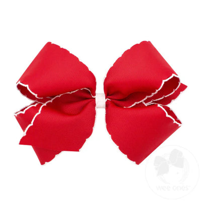 King Moonstitch Grosgrain Hair Bow with Contrasting Wrap (2 Color Options)