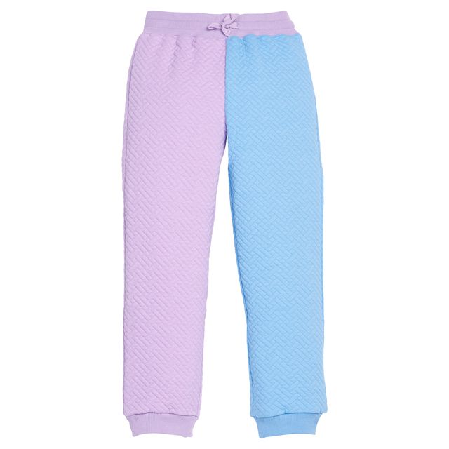 Color Block Jogger - Lavender & Blue Quilted Trellis