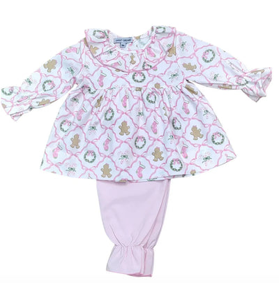 Christmas Bow Trellis Print Pant Set