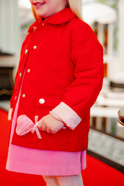 Richmond Red Bows with Microdots Kendall Quilted Coat