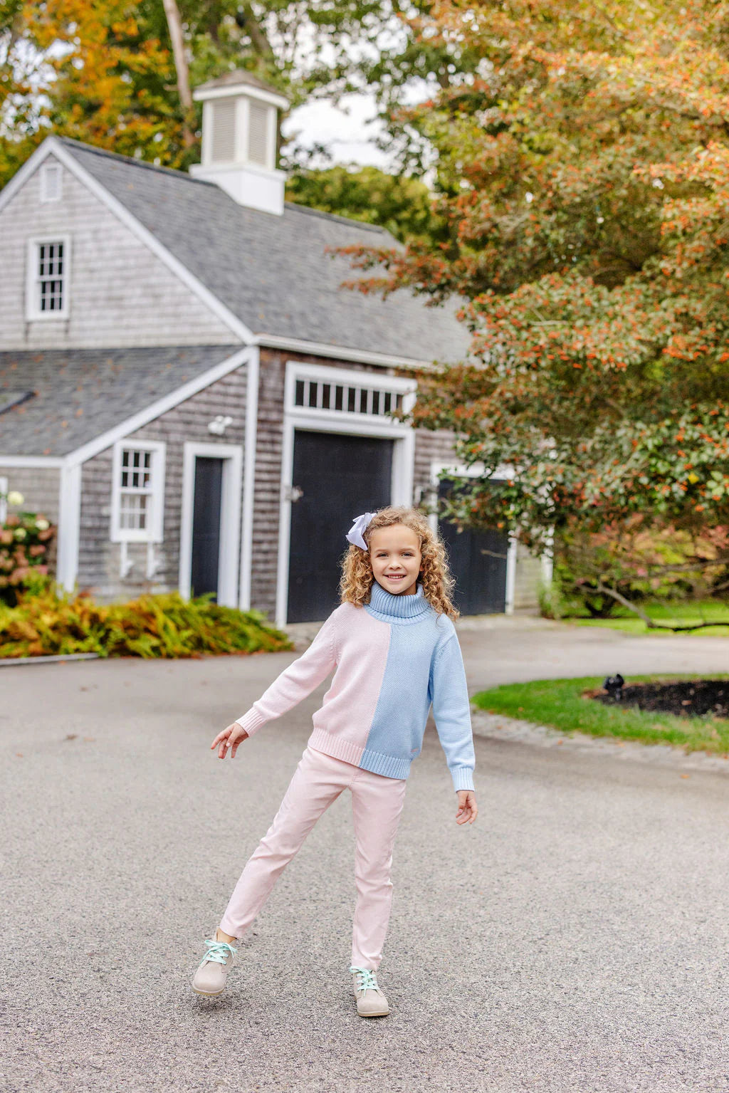 Beale Street Blue & Palm Beach Pink Colorblock Townsend Turtleneck