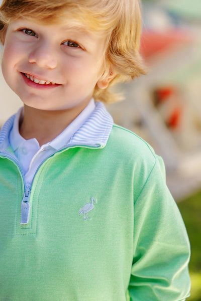 Grace Bay Green with Beale Street Blue Stripe Prepletic Hayword Half Zip