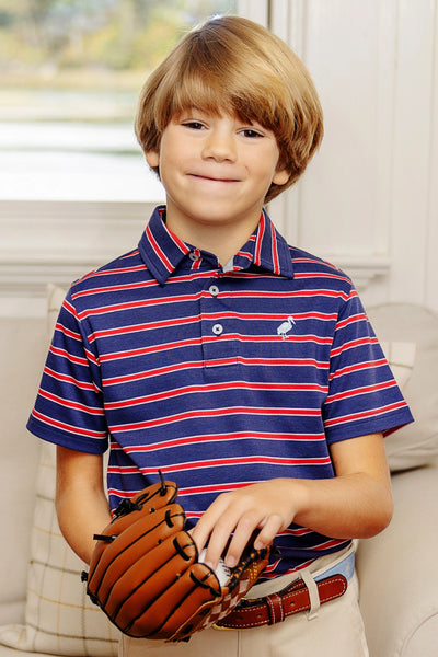Richmond Red, Nantucket Navy and Buckhead Blue Stripe Prim and Proper Polo