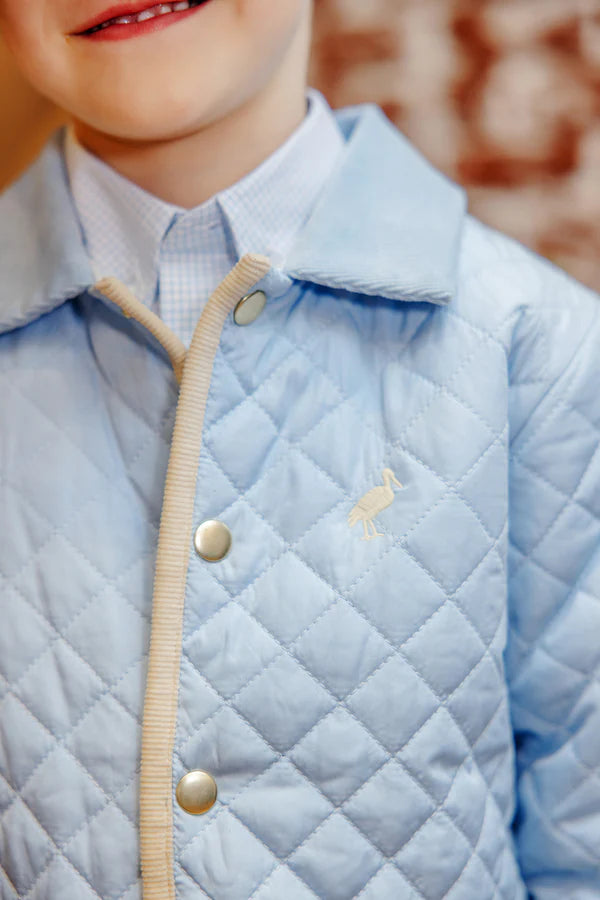 Barrington Blue with Barrington Blue Mini Windowpane Caldwell Quilted Coat