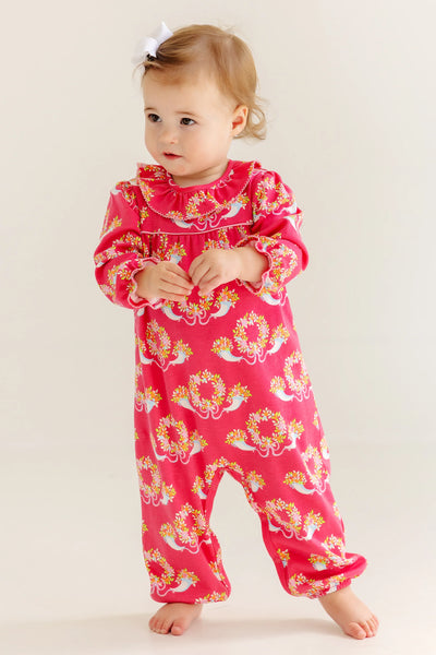 Bows and Berries Long Sleeve Ramona Ruffle Romper