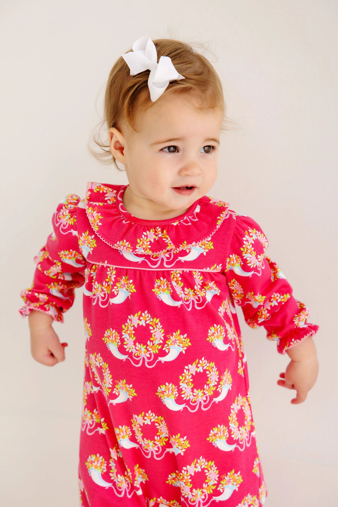 Bows and Berries Long Sleeve Ramona Ruffle Romper