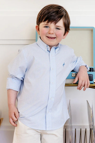 Barrington Blue Mini Windowpane Dean's List Dress Shirt