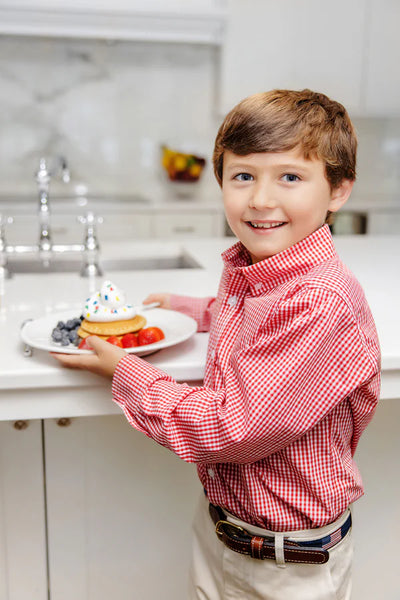 Richmond Red Mini Gingham Dean's List Dress Shirt