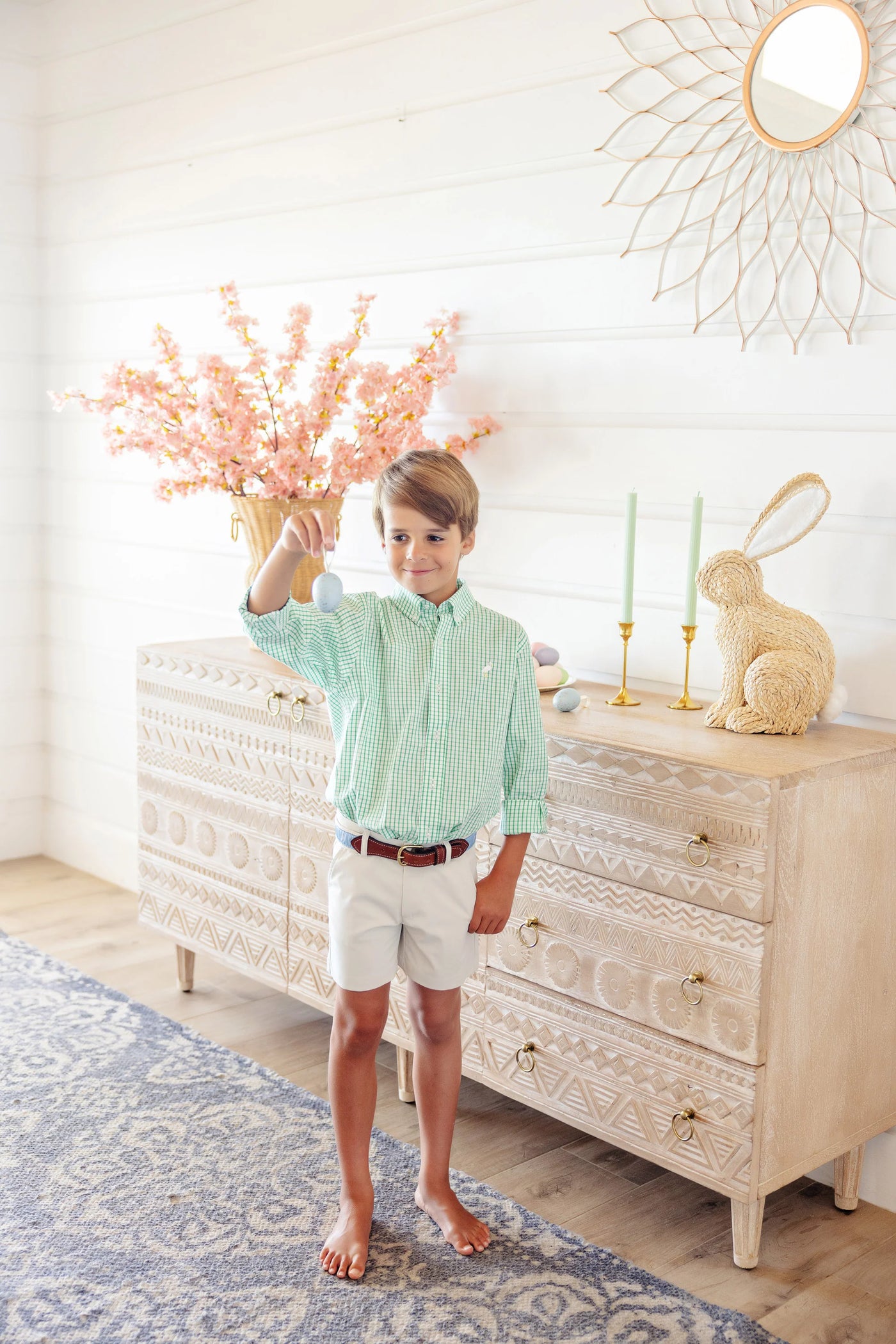 Kiawah Kelly Green Windowpane Dean's List Dress Shirt
