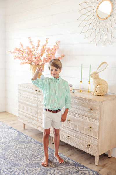 Kiawah Kelly Green Windowpane Dean's List Dress Shirt