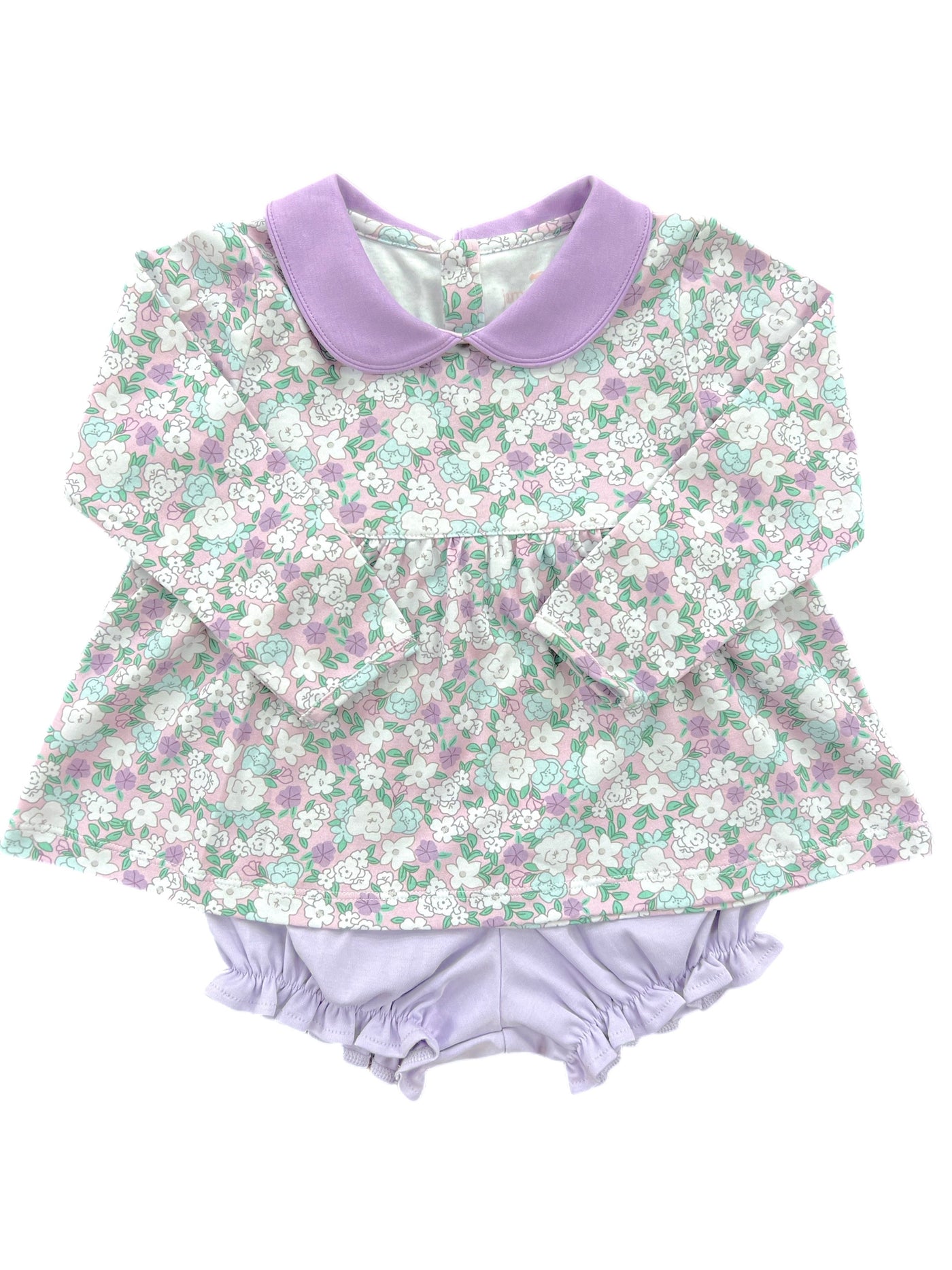 Lavender Floral Sally Knit Bloomer Set