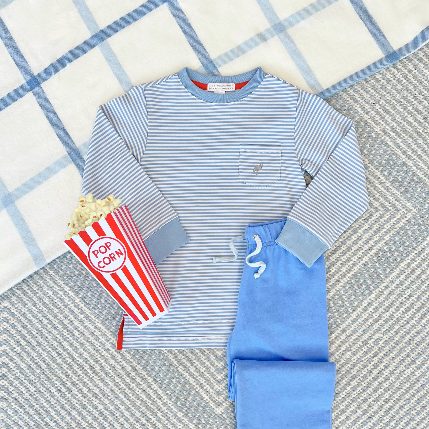 Barrington Blue Stripe Long Sleeve Carter Crewneck