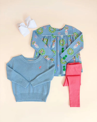 Topiaries and Tangerines Long Sleeve Dowell Day Top