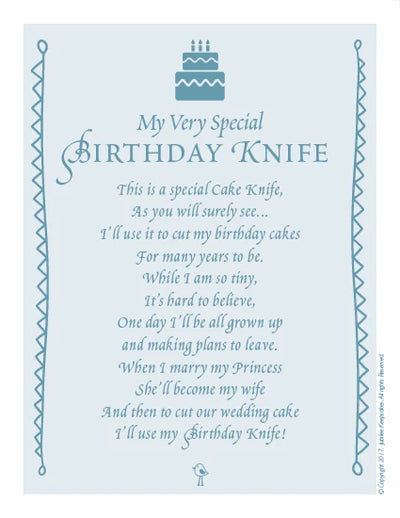 Blue Seersucker Birthday Knife