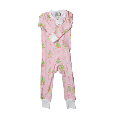 Pink Tinsel Zipper Footie
