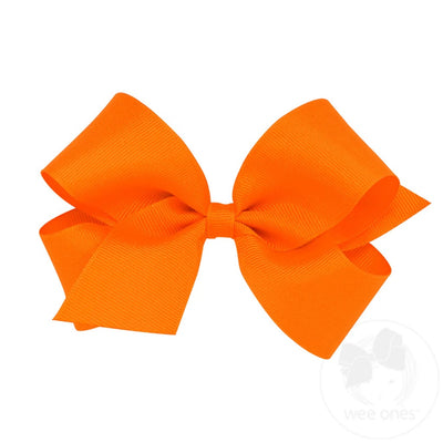 Medium Classic Grosgrain Hair Bow- Plain Wrap (7 Color Options)