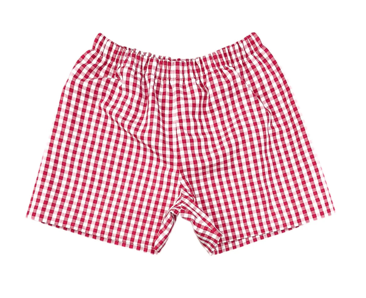 Red Gingham Conrad Shorts- Game On