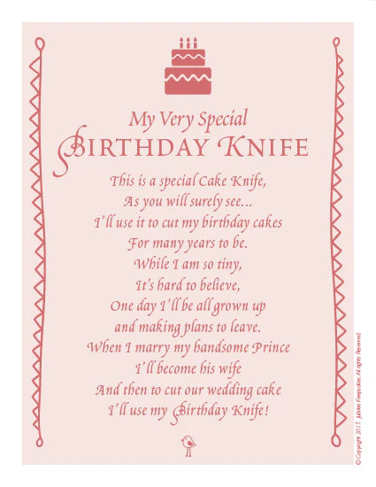 Pink Gingham Birthday Knife