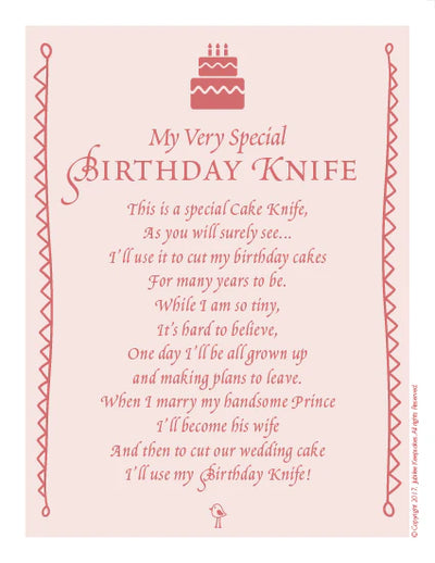 Pink Gingham Birthday Knife
