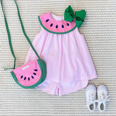 Greenbrier Gingham Watermelon Sleeveless Tabitha's Teacher's Pet Set