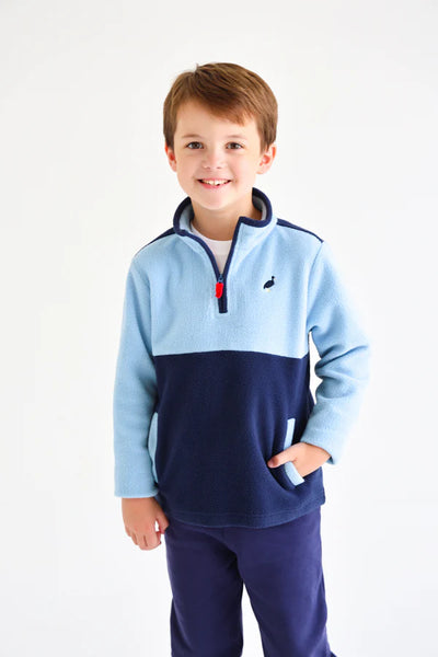 Barrington Blue with Nantucket Navy Fleece Hayword Half Zip