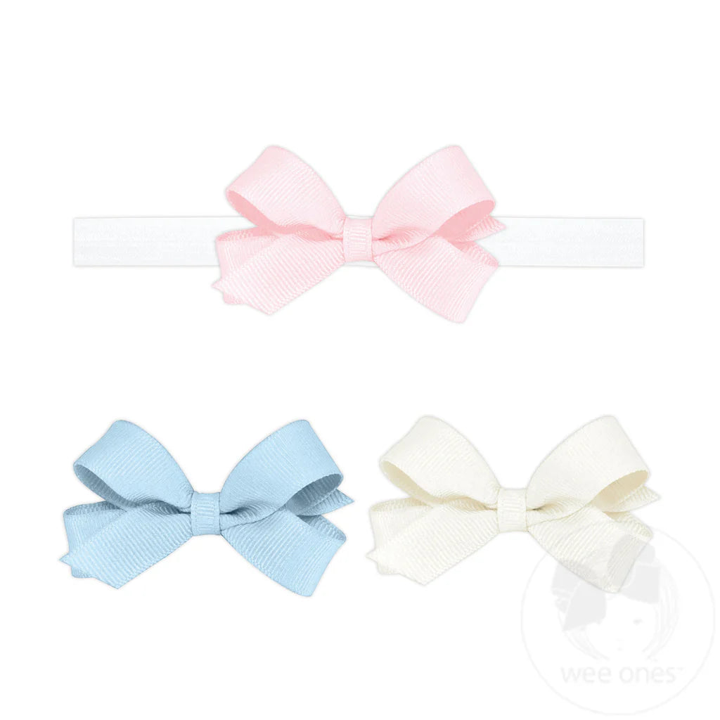 Three Tiny Grosgrain Hair Bows and One Add-A-Bow Band Gift Pack