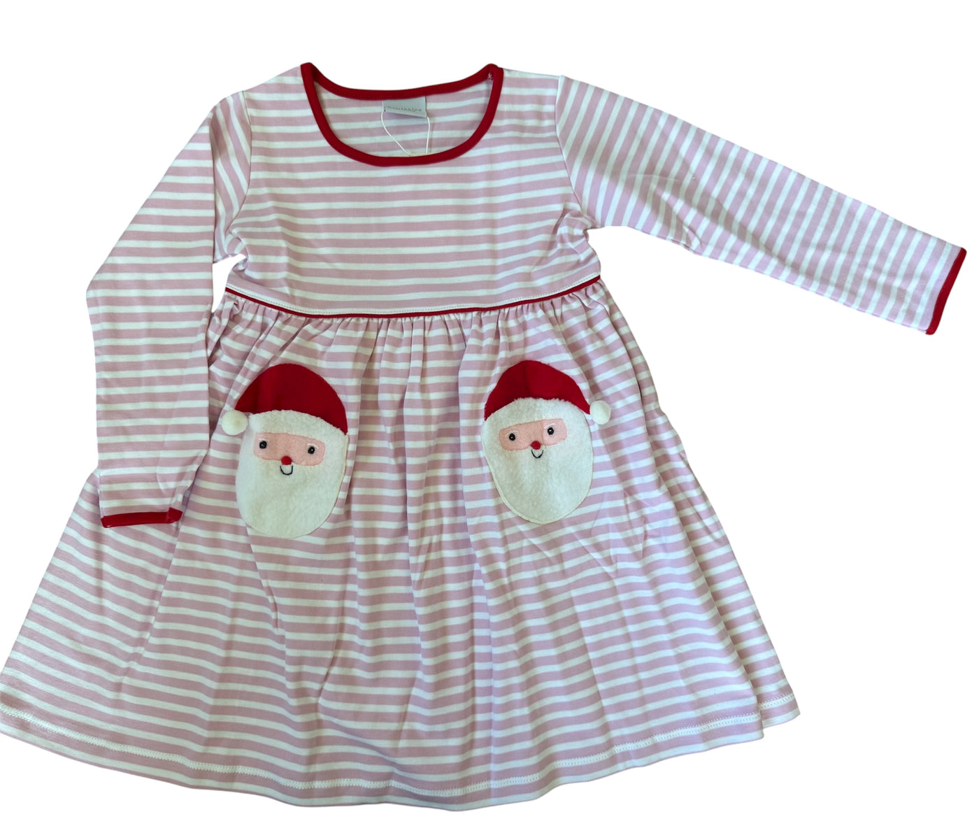 Stripe Santa Dress with Sherpa Pockets